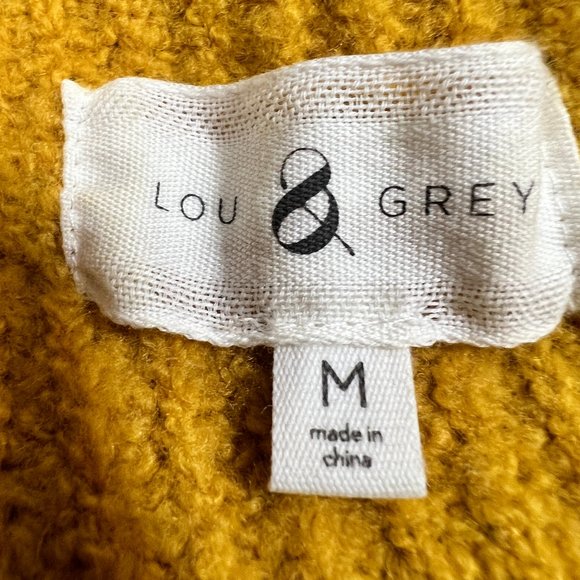Like new LOU & GREY Mustard Yellow V-Neck Drawstring Side Sweater Size M… - Picture 5 of 9